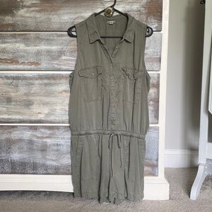 ana Green Belted Romper